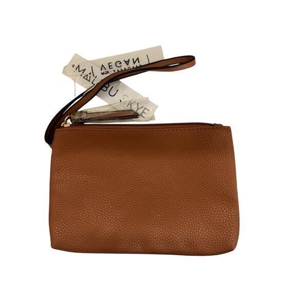 NWT Malibu Skye Vegan Leather Wristlet Purse Brown GIftable Festival Boho - Picture 2 of 7